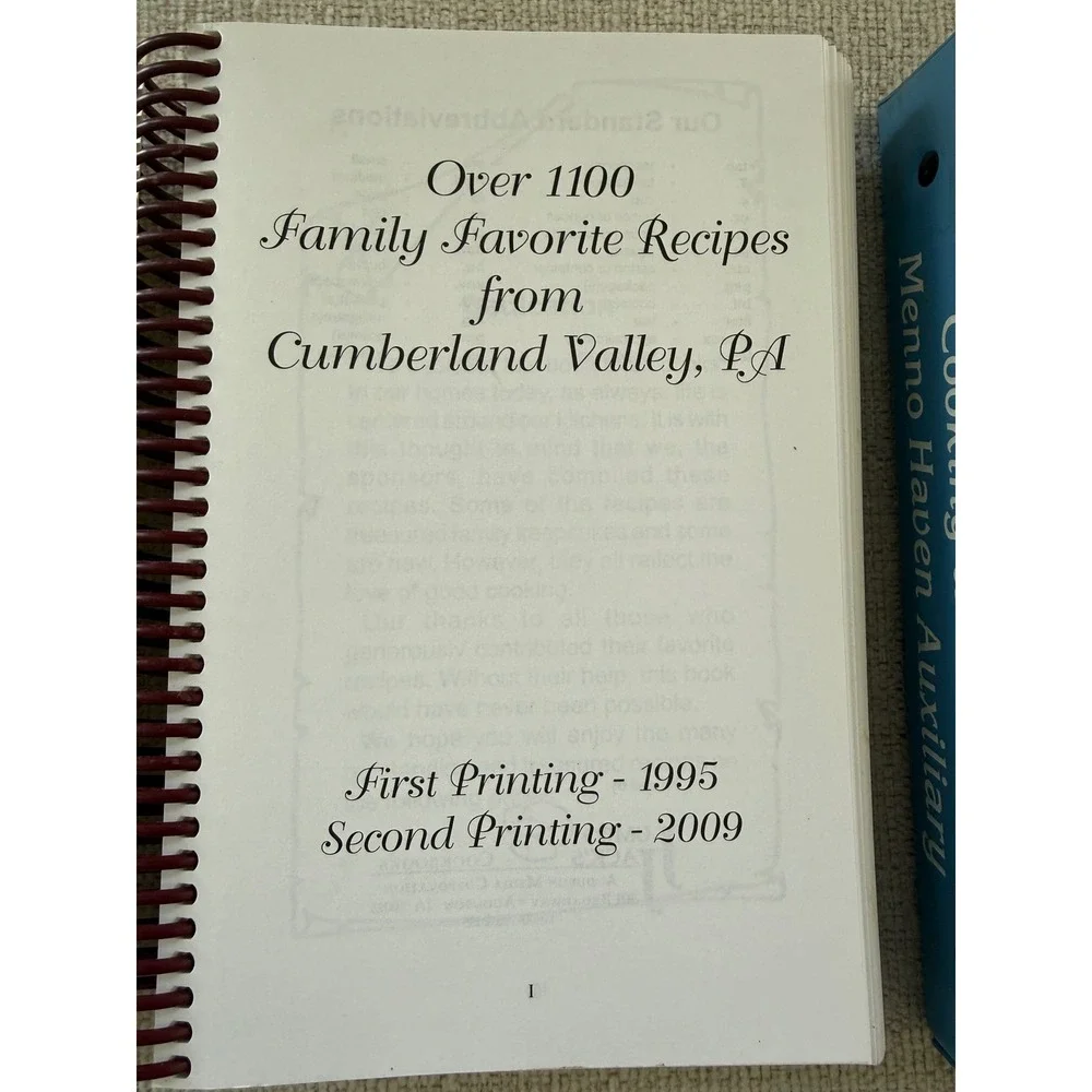 Set of 2 Vintage Pennsylvania Mennonite Community Cookbooks Old Order Spiral